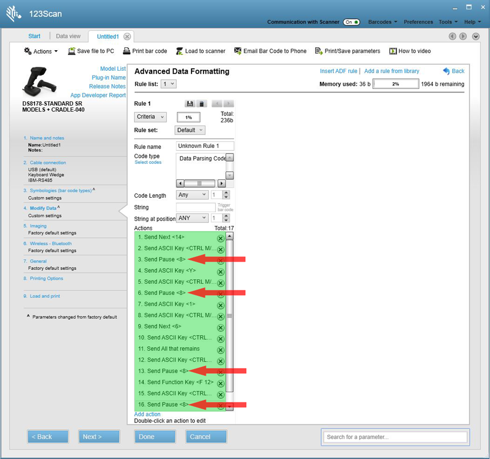 将 GS1 数据解析规则链接到 123Scan 中的 ADF 规则
