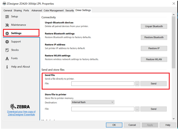 Sending ZPL Commands to a Printer